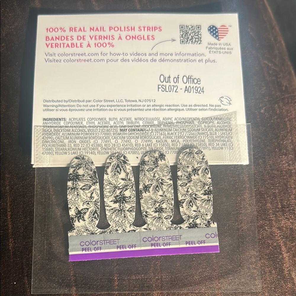 Color Street Nail Polish Strips - Black and White Floral